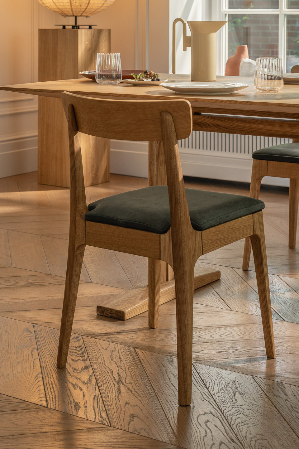 Angles and profiles adjusted for supportive sitting posture.