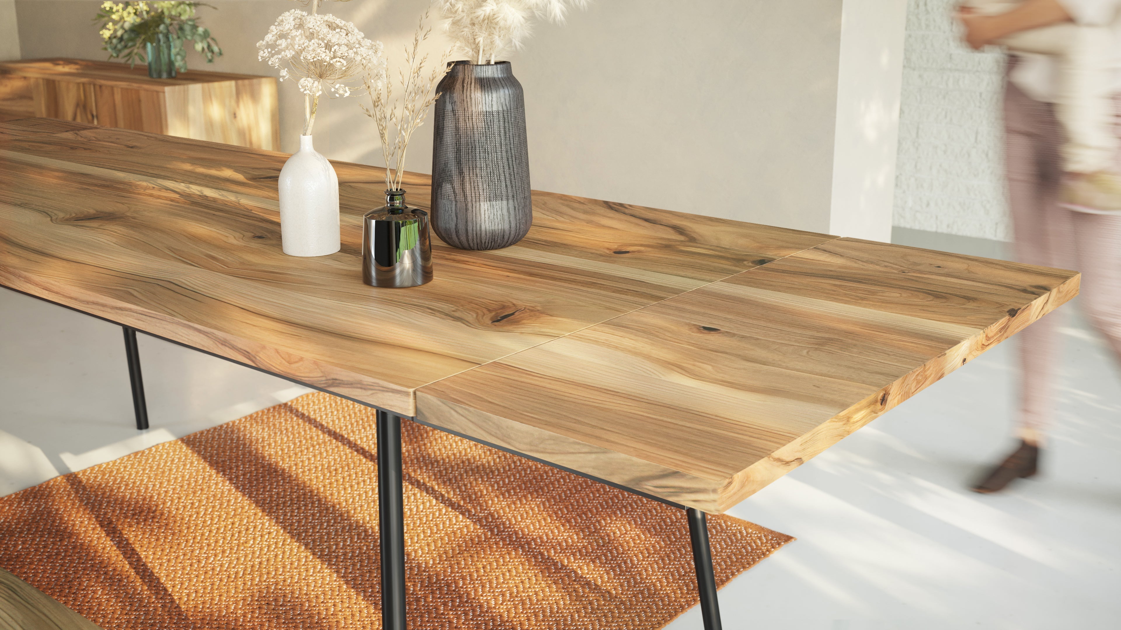 MARTA S TABLE | Noyer huile de teck | 160 x 80 x 3 cm | Vente en stock N20