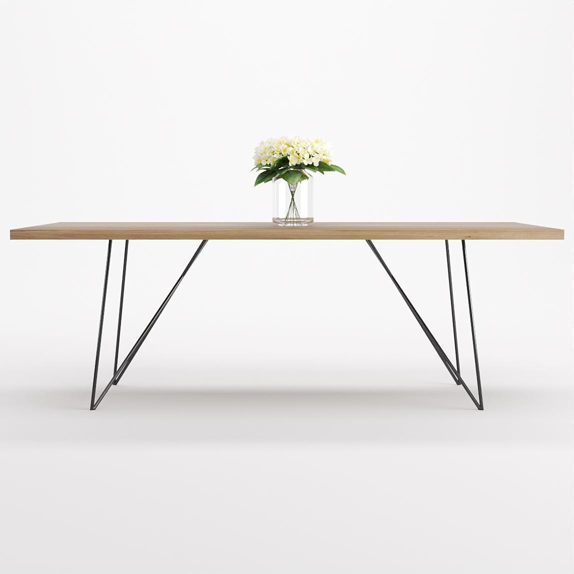 Bauhaus Walnut Dining Table on Metal Legs | AEMILIA-Hardman Design