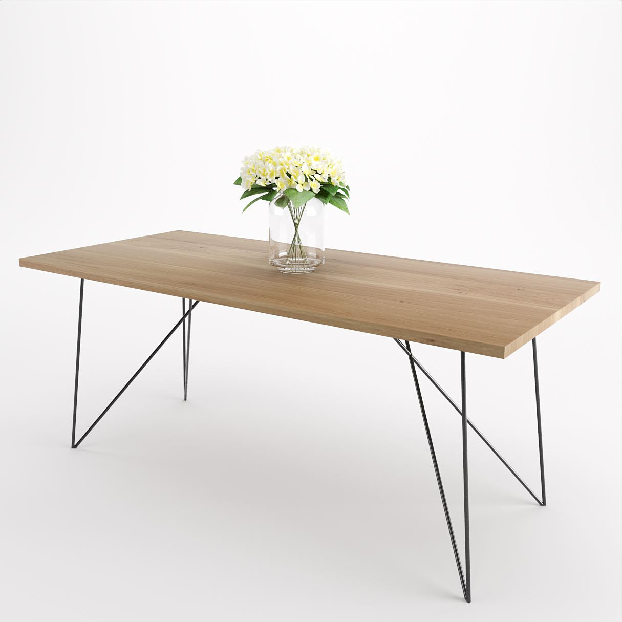 Bauhaus Walnut Dining Table on Metal Legs | AEMILIA-Hardman Design