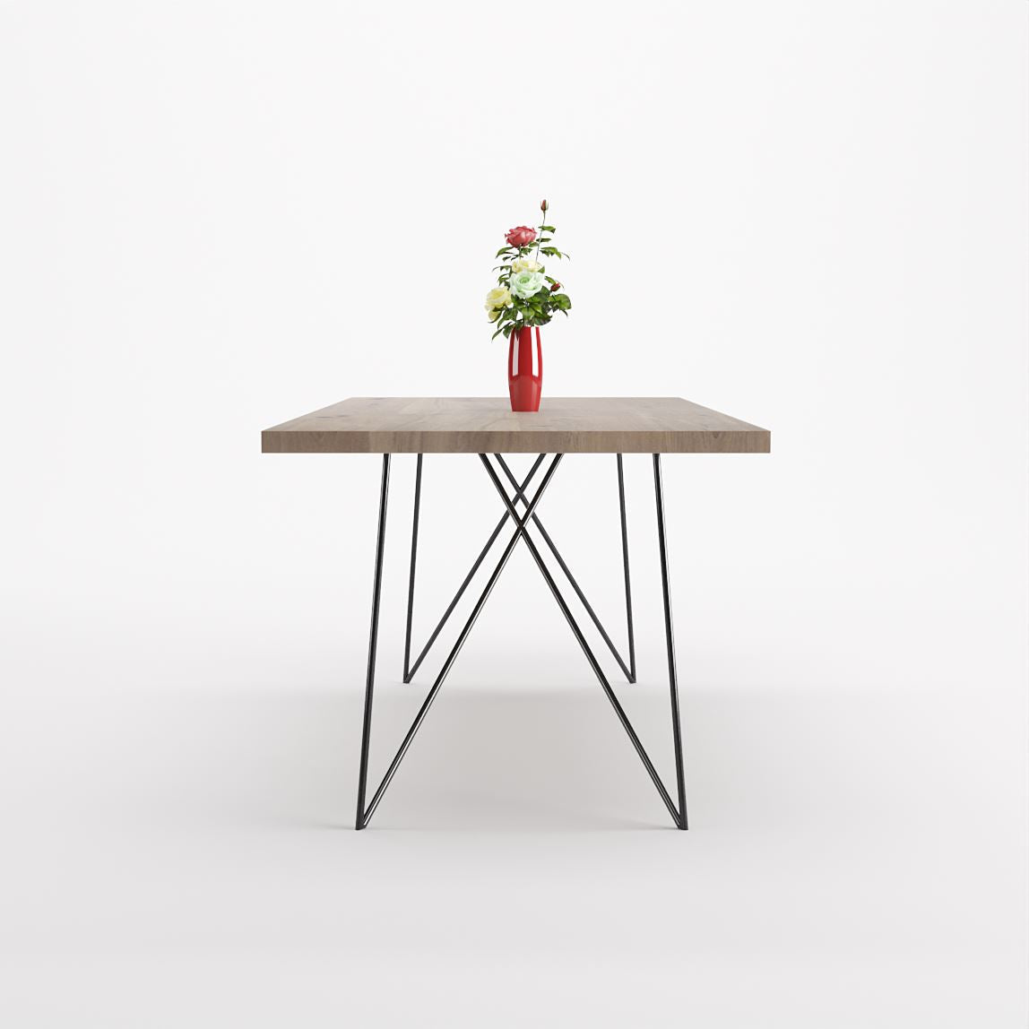 Bauhaus Walnut Dining Table on Metal Legs | AEMILIA-Hardman Design