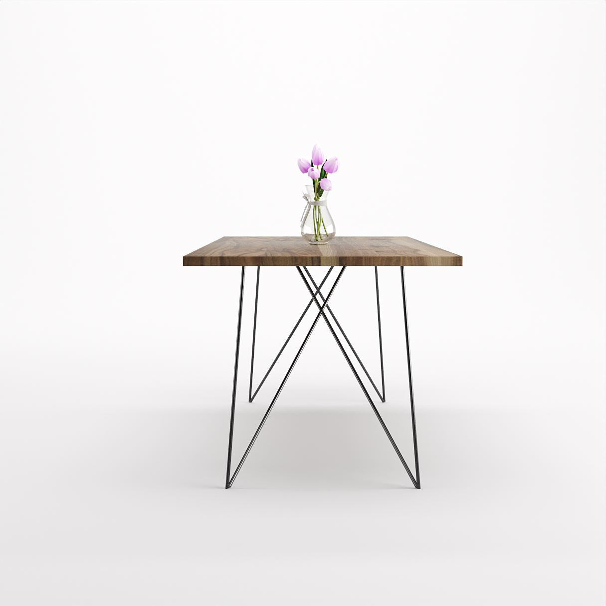 Bauhaus Walnut Dining Table on Metal Legs | AEMILIA-Hardman Design