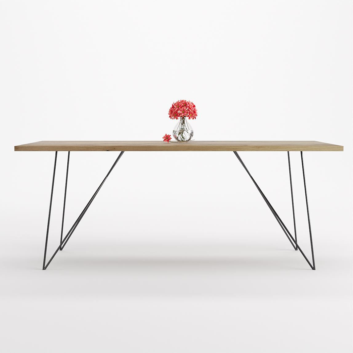 Bauhaus Walnut Dining Table on Metal Legs | AEMILIA-Hardman Design