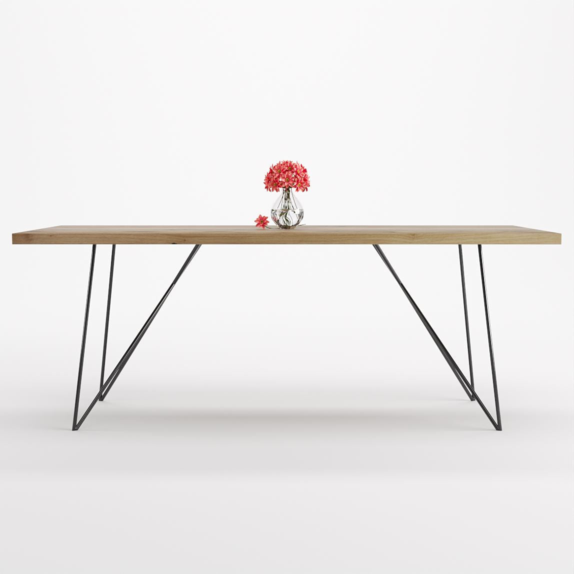 Bauhaus Walnut Dining Table on Metal Legs | AEMILIA-Hardman Design