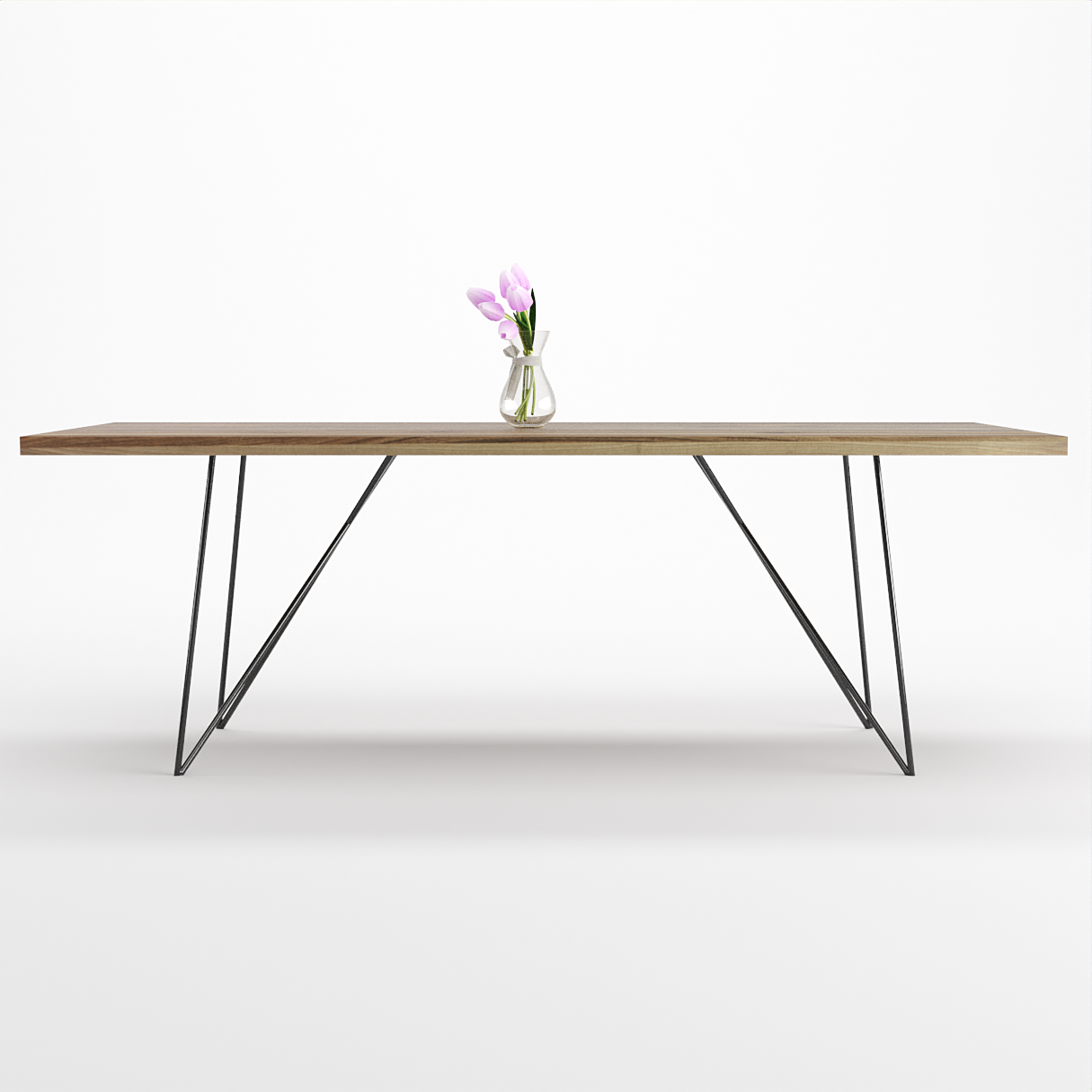 Bauhaus Walnut Dining Table on Metal Legs | AEMILIA-Hardman Design