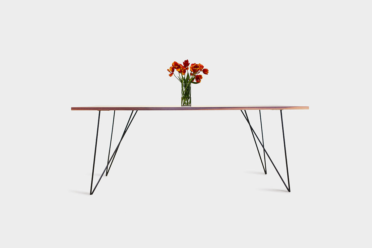 Bauhaus Walnut Dining Table on Metal Legs | AEMILIA-Hardman Design