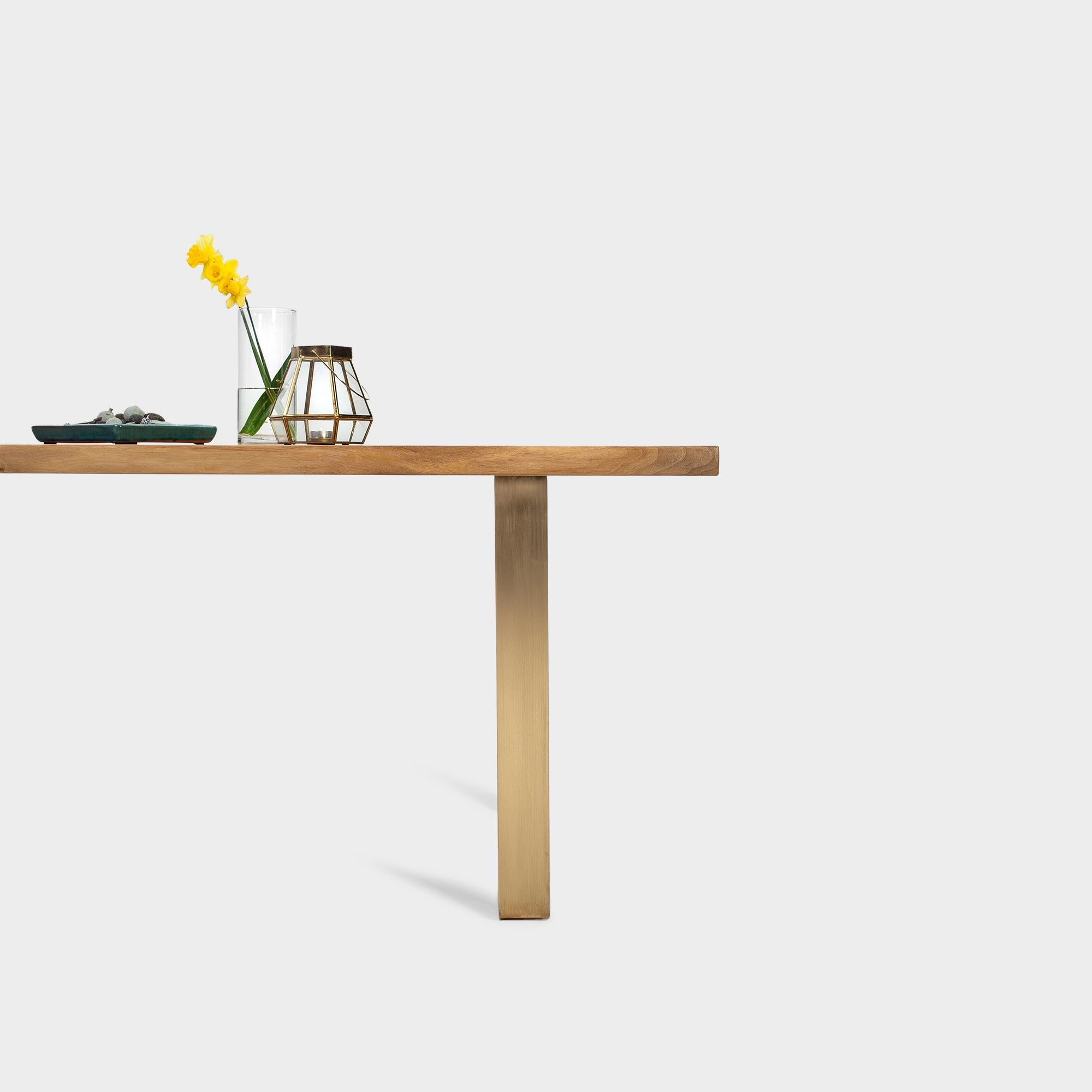 Walnut Dining Table on Brass U-Legs | MILANO-Hardman Design