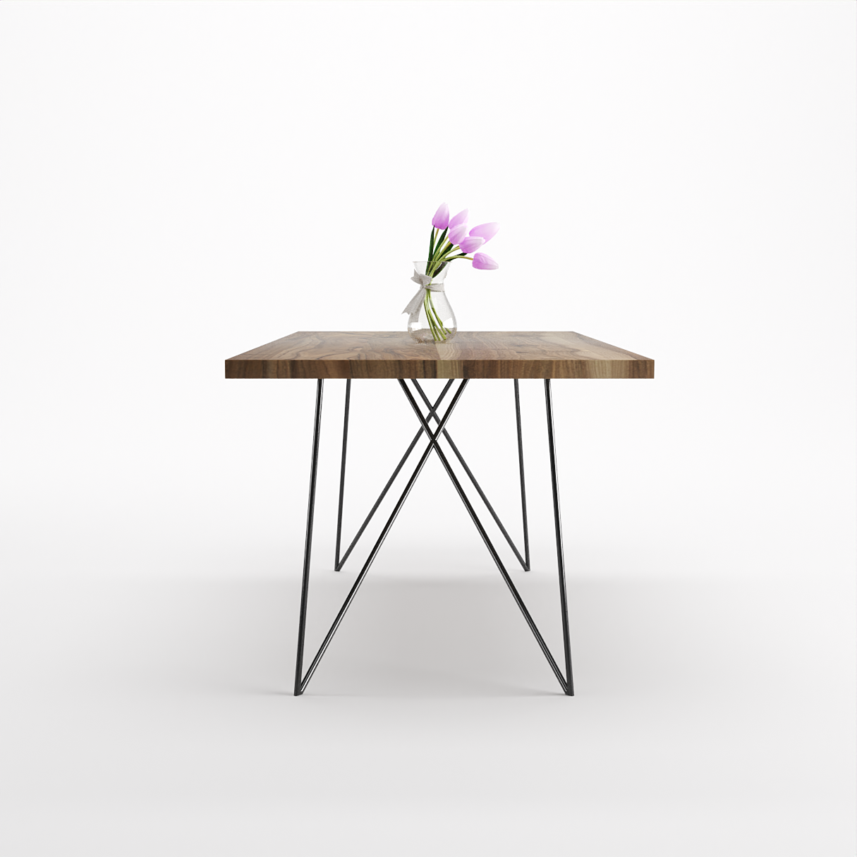 Bauhaus Walnut Dining Table on Metal Legs | AEMILIA-Hardman Design