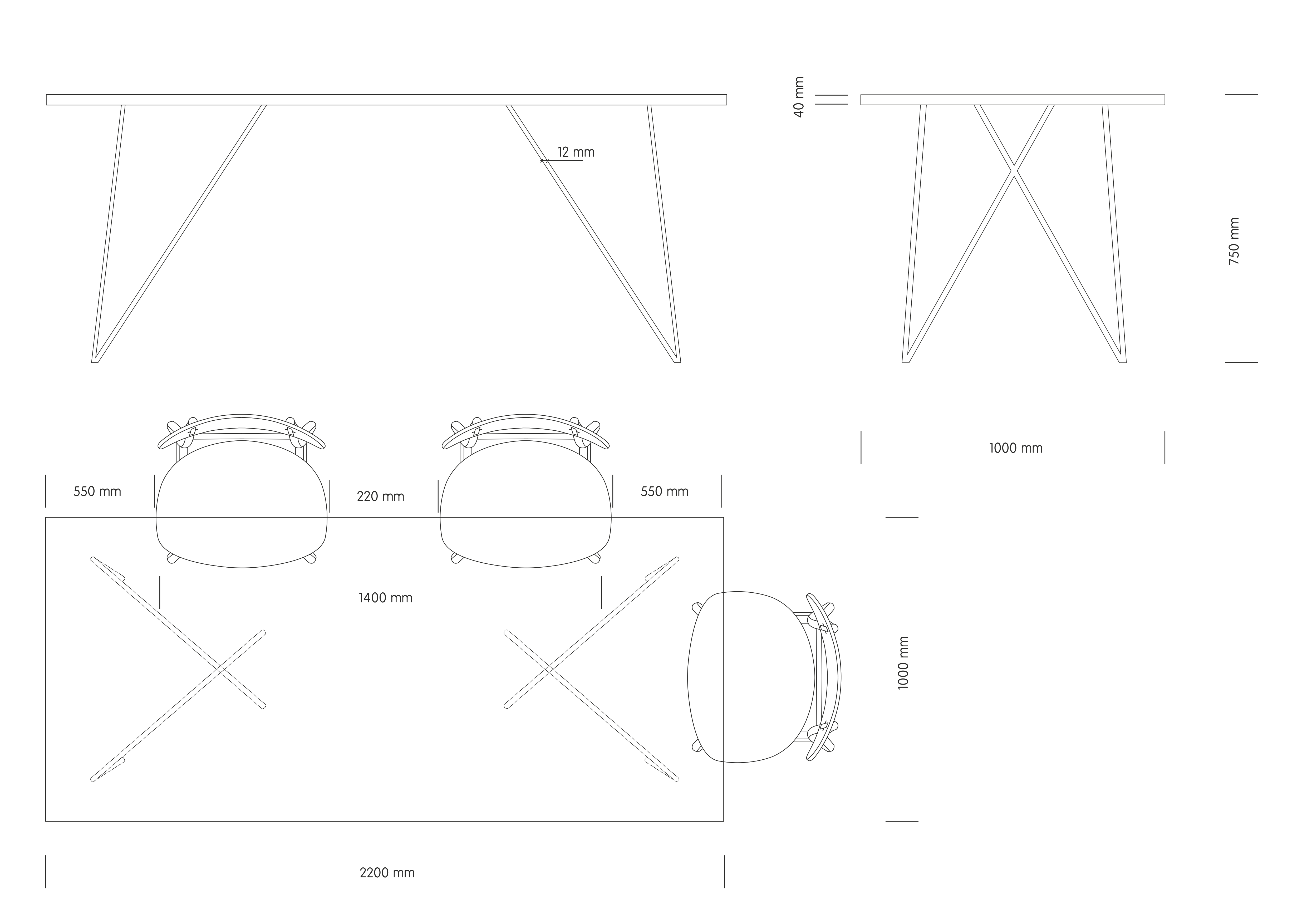 Bauhaus Walnut Dining Table on Metal Legs | AEMILIA-Hardman Design